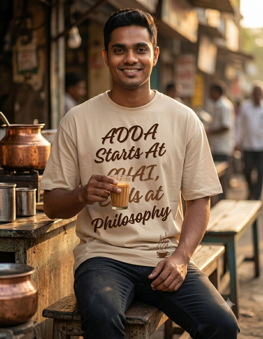 ADDA Starts at CHAI Ends at Philosophy | Desi Vibe Tee