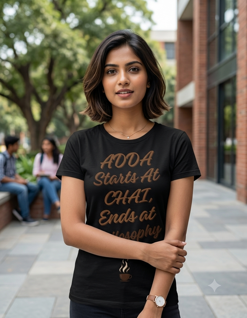 ADDA Starts at CHAI Ends at Philosophy | Desi Vibe Tee
